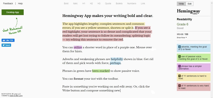 hemingway editor