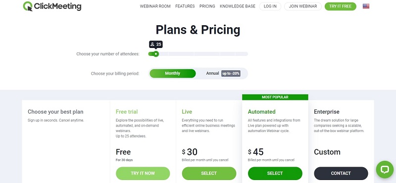 ClickMeeting Pricing Monthly