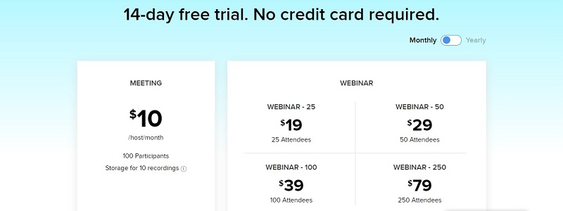 Zoho Meeting Pricing Monthly