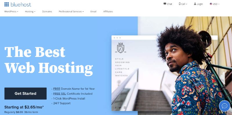 Bluehost web hosting provider