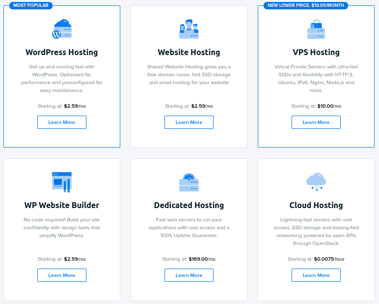 DreamHost best web hosting services pricing