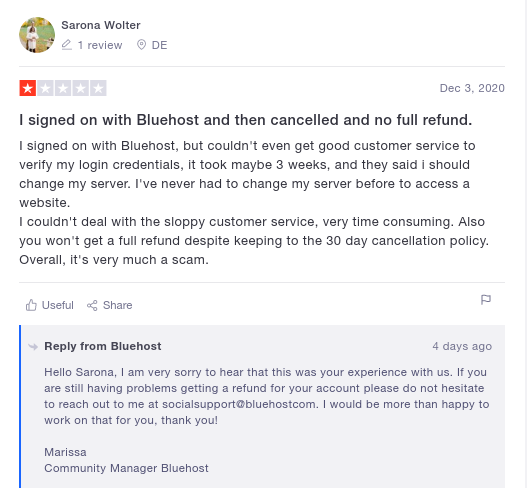 Bluehost review