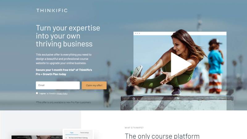 best landing page design thinkific examples