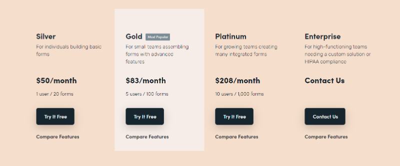 formstack forms pricing